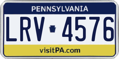 PA license plate LRV4576