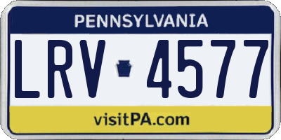 PA license plate LRV4577