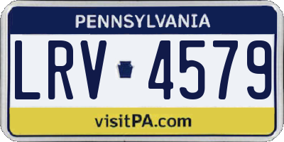PA license plate LRV4579
