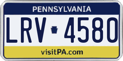 PA license plate LRV4580
