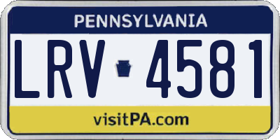 PA license plate LRV4581