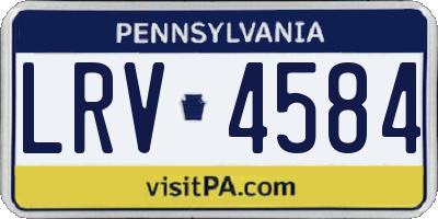 PA license plate LRV4584
