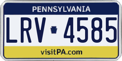 PA license plate LRV4585