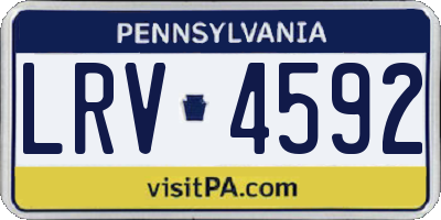 PA license plate LRV4592