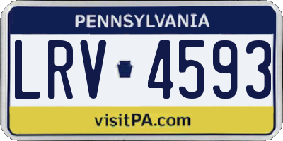 PA license plate LRV4593