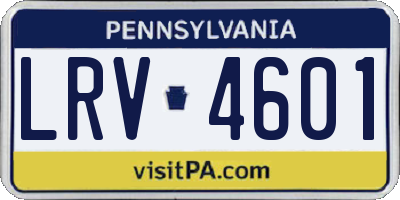 PA license plate LRV4601