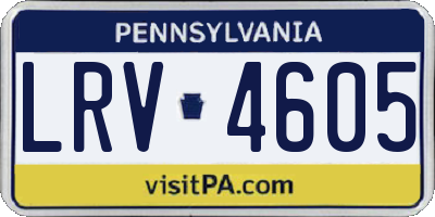 PA license plate LRV4605