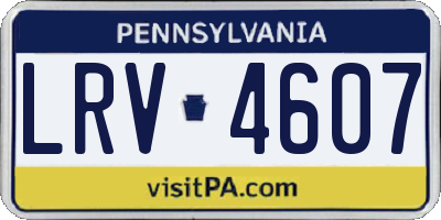 PA license plate LRV4607