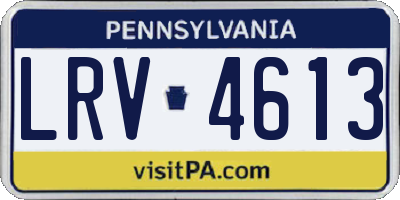 PA license plate LRV4613