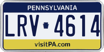 PA license plate LRV4614