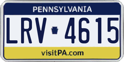 PA license plate LRV4615