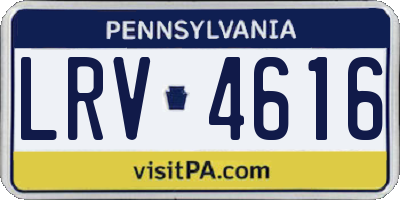 PA license plate LRV4616