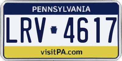 PA license plate LRV4617