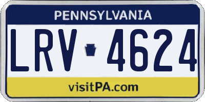 PA license plate LRV4624
