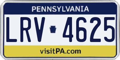 PA license plate LRV4625