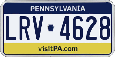 PA license plate LRV4628