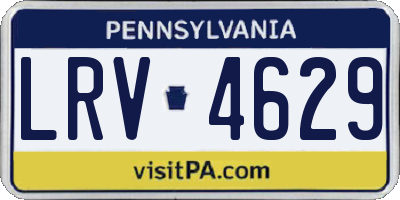 PA license plate LRV4629