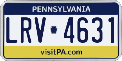 PA license plate LRV4631