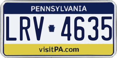 PA license plate LRV4635