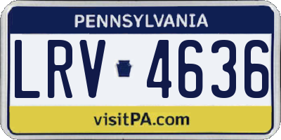 PA license plate LRV4636