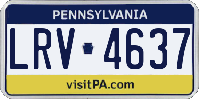 PA license plate LRV4637