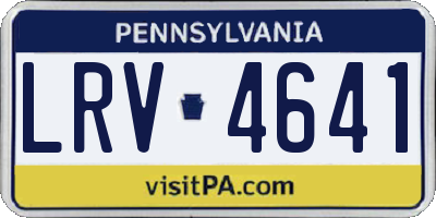 PA license plate LRV4641