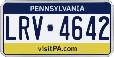 PA license plate LRV4642