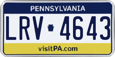 PA license plate LRV4643