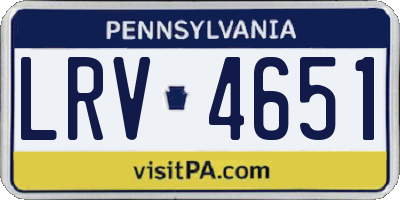 PA license plate LRV4651