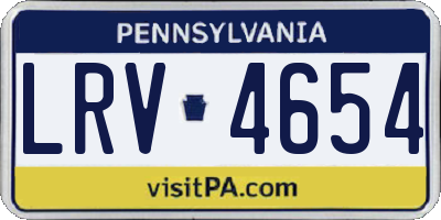 PA license plate LRV4654