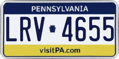 PA license plate LRV4655