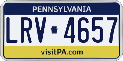 PA license plate LRV4657