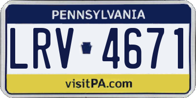PA license plate LRV4671