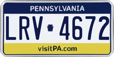 PA license plate LRV4672