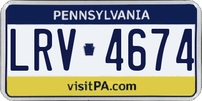 PA license plate LRV4674