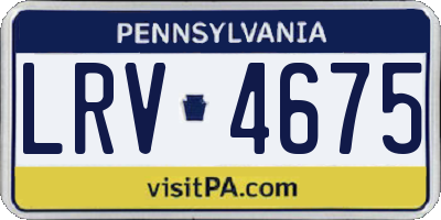 PA license plate LRV4675
