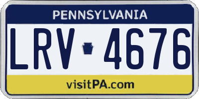 PA license plate LRV4676
