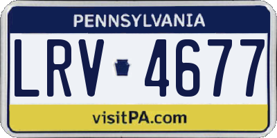 PA license plate LRV4677