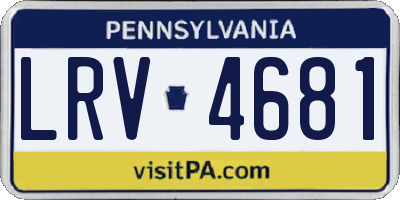 PA license plate LRV4681