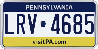 PA license plate LRV4685