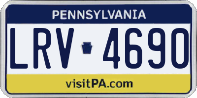 PA license plate LRV4690