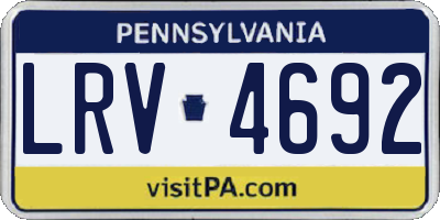 PA license plate LRV4692