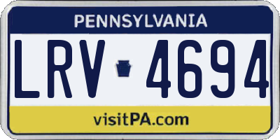 PA license plate LRV4694