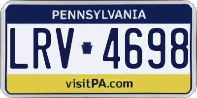 PA license plate LRV4698