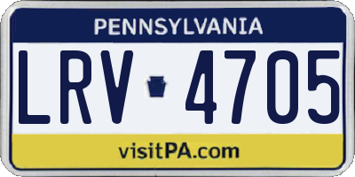 PA license plate LRV4705