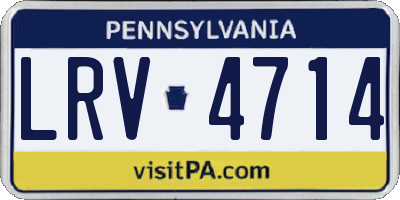 PA license plate LRV4714