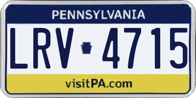 PA license plate LRV4715