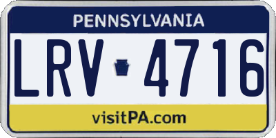 PA license plate LRV4716
