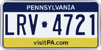 PA license plate LRV4721