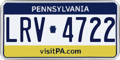 PA license plate LRV4722